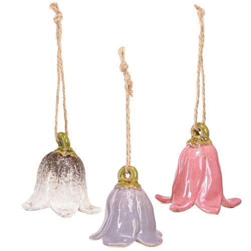 tételeket Dekoratív gyöngyvirág felakasztható kerámia virágokhoz 7cm 3 db