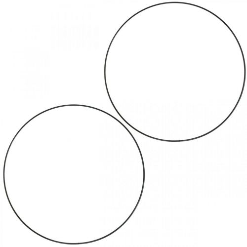 tételeket Dekoratív fémgyűrű díszgyűrű Scandi gyűrű fekete Ø25,5cm 6 db