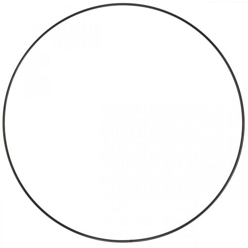 Floristik24 Dekoratív fémgyűrű díszgyűrű Scandi gyűrű fekete Ø30,5cm 6 db