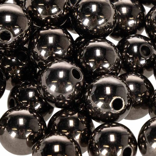 Dekoratív gyöngyök antracit metál 14mm 35 db | Floristik24.hu