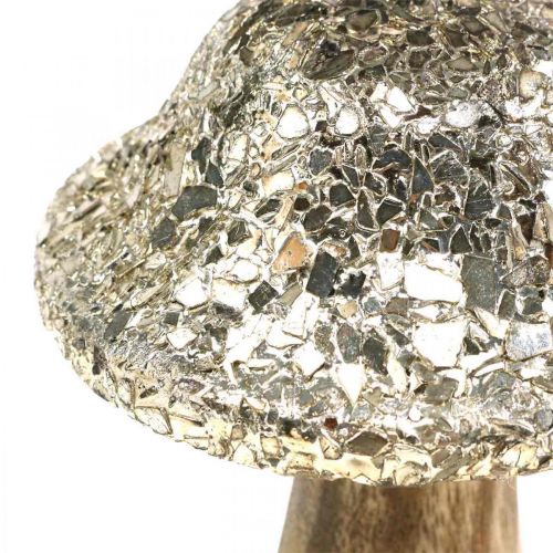 Floristik24 Deco gombás fa gomba arany mozaik mintával H12cm