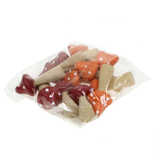 Floristik24 Díszgomba piros, narancssárga 5,5cm 12db