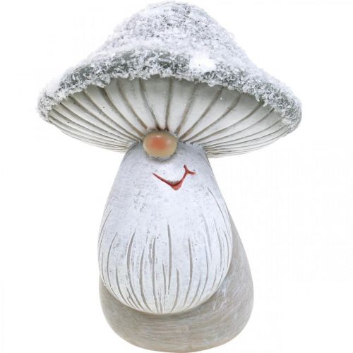 Floristik24 Deco gomba gnóm figura gomba gnóm szürke, fehér 7×9cm 2db