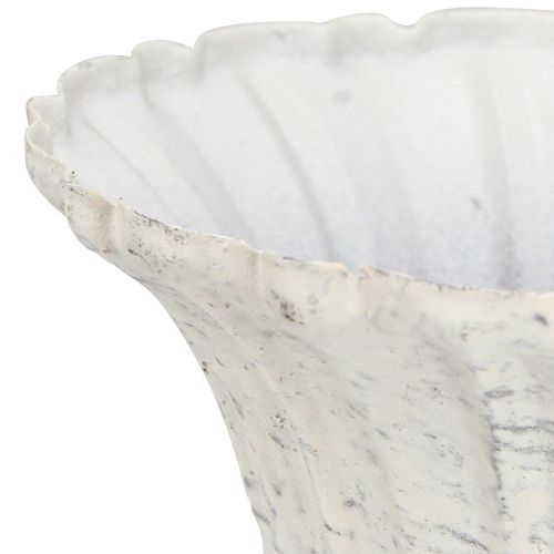 Floristik24 Dekoratív csésze Antik fehér fémkehely Shabby Chic Ø12cm H12cm