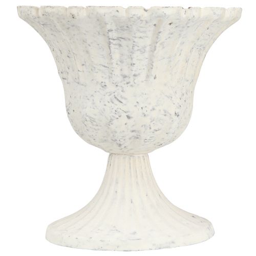 Floristik24 Dekoratív csésze Antik fehér fémkehely Shabby Chic Ø12cm H12cm