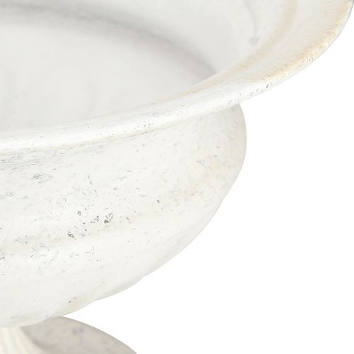 Floristik24 Dekoratív trófea tál antik fém csésze fehér Ø20cm H15cm