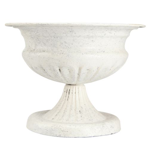 Floristik24 Dekoratív trófea tál antik fém csésze fehér Ø20cm H15cm