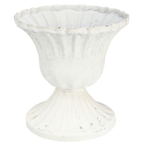 Floristik24 Dekoratív csésze Shabby Chic Chalice Fehér Ø8cm H8,5cm 2db