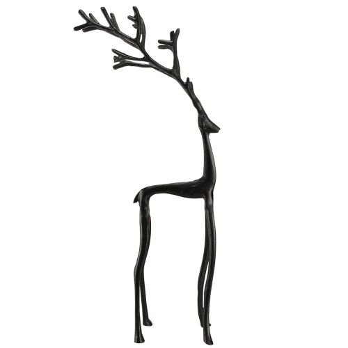 Floristik24 Dekoratív rénszarvas fém díszfigura fekete színben 15cmx8cmx53cm