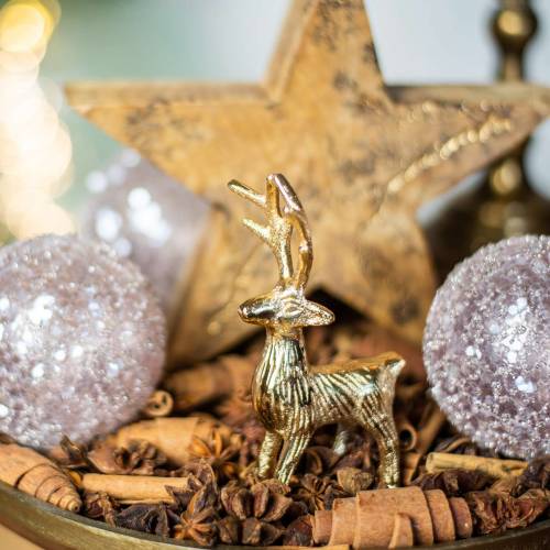 Floristik24 Dekoratív rénszarvas arany fém 12,5cm × 6,5cm 3db