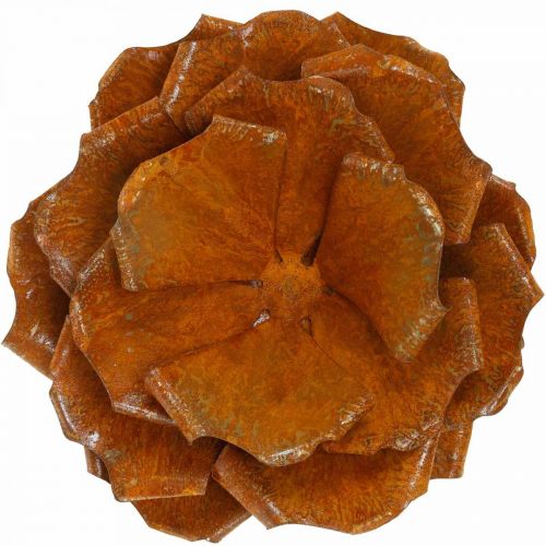 Floristik24 Díszrózsa rozsdamentes acélból, virág díszítéshez, fém virág Ø20cm