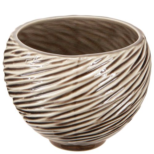 tételeket Dekoratív tál virágcserép Kerámia Bézs Barna Ø15cm 2db