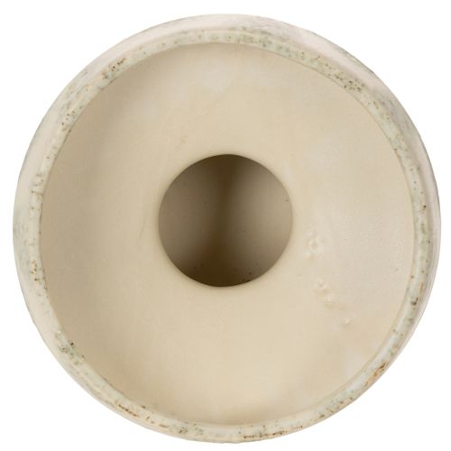 Dekoratív kerámia tál, krémszínű szürkészöld, Ø20cm, M16cm | Floristik24.hu