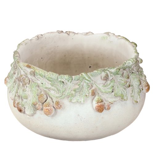 Dekoratív tál, öntött kő, makk ültető, Ø20cm M10cm