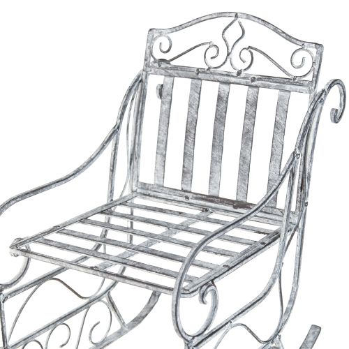 tételeket Dekoratív szán fehér mosott fém szán 47×21×32,5cm