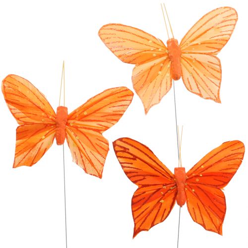 Dekoratív pillangó narancs 12db