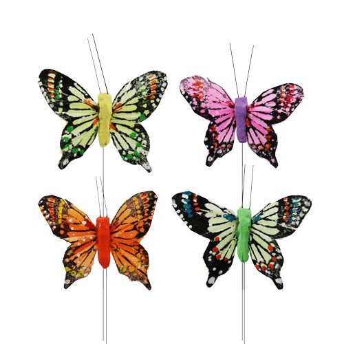 Dekoratív pillangók, válogatott 6cm, 24db