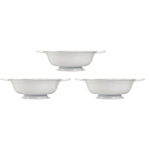 tételeket Dekoratív fémtál fehér fekete vintage színben Ø20,5cm 3db