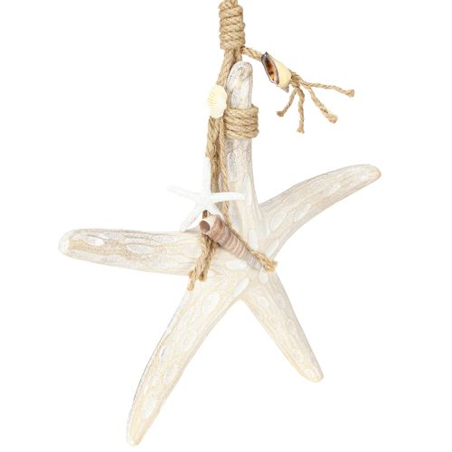 tételeket Dekoratív tengeri csillag függesztett tengeri dekorációhoz fa fehér 30 cm