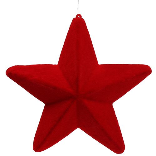 Floristik24 Deco csillag vörös bolyhos 20cm