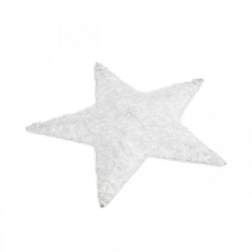 Floristik24 Karácsonyi dekoráció csillag Karácsonyi dekoráció csillag fehér gyapjú H30cm