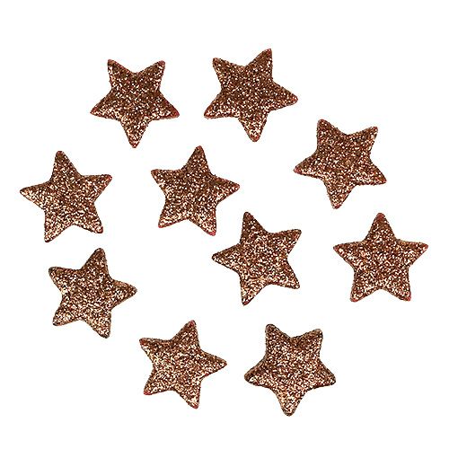 Floristik24 Deco csillagok mini 2,5cm réz, csillám 100db