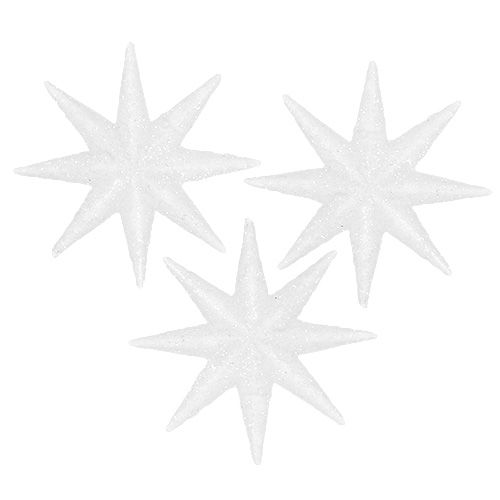 Floristik24 Dekoratív csillagok fehér Ø5cm 20db
