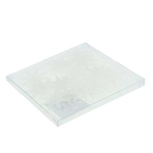 Floristik24 Dekoratív csillagok fehér Ø5cm 20 db
