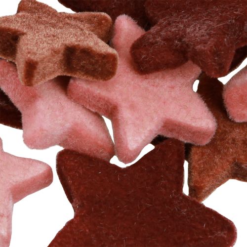 Floristik24 Dekoratív csillagok mintás szórt dekoráció bordóbarna Ø4/5cm 40 db