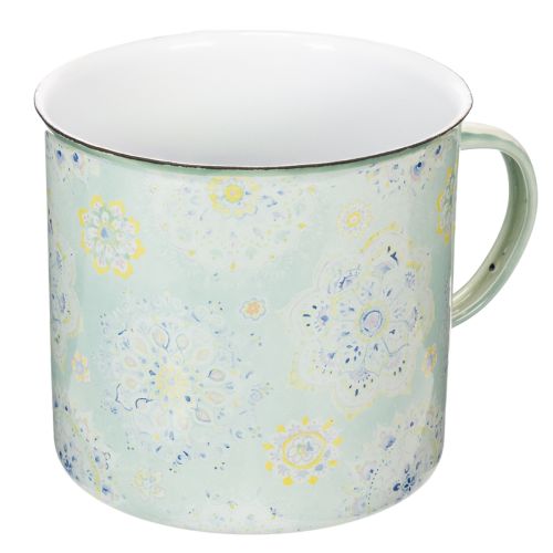 Dekoratív bögre, kaspó, mandala, zománcozott, Ø13cm M12cm vétel | Floristik24.hu