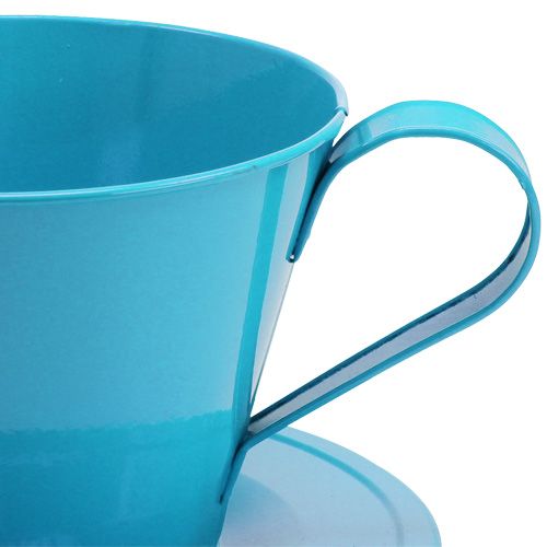 tételeket Fém csésze kék tányérral Ø16cm H11cm