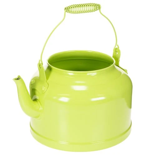 Dekoratív fém teáskanna, almazöld - virágcserép - Ø20cm M15cm - sokoldalú kerti dekoráció és ajándékötlet vétel | Floristik24.hu