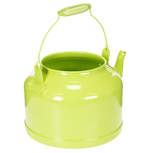 Dekoratív fém teáskanna, almazöld - virágcserép - Ø20cm M15cm - sokoldalú kerti dekoráció és ajándékötlet | Floristik24.hu