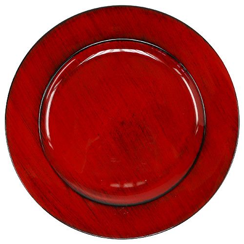 Floristik24 Deco lemez műanyag Ø28cm piros-fekete