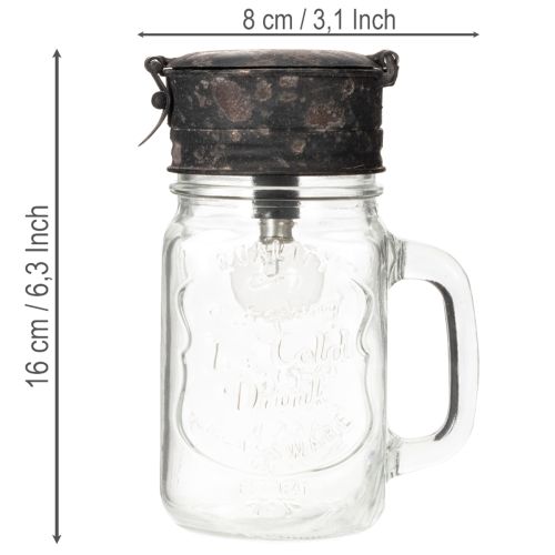 Dekoratív ivópohár LED lámpával Ø8cm M16cm | Floristik24.hu