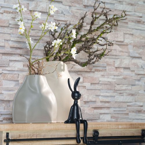 tételeket Dekoratív váza kerámia szürke modern kerámia dekoráció 22×9×22,5 cm