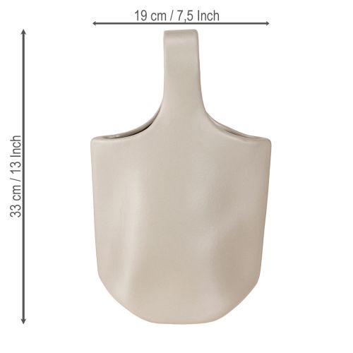 tételeket Dekoratív váza kerámiatáska Shopper szürke 19×4,5×33 cm