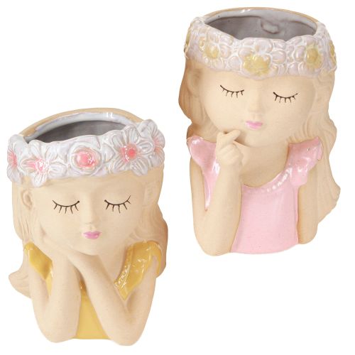 tételeket Dekoratív váza kerámia virágtartó lánynak Ø7.5cm M16cm 2db