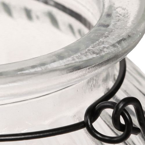 Floristik24 Dekoratív váza retro üveg lámpás fogantyú Ø10cm H10cm 2db