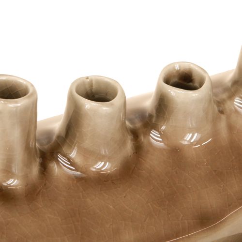 tételeket Dekoratív váza csónak kerámia váza barna 23×8,5cm H11cm