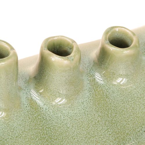 tételeket Dekoratív váza csónak kerámia váza világoszöld 23×8,5×11 cm