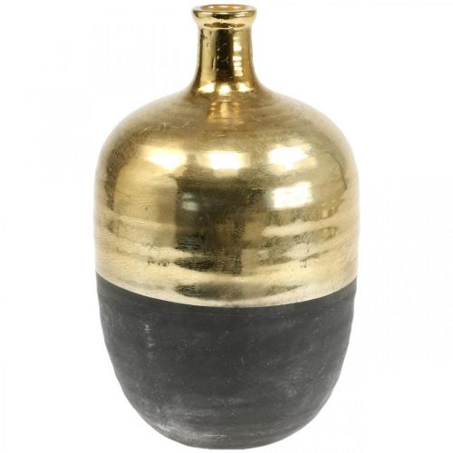 tételeket Dekoratív váza Fekete/Arany Virágváza Kerámia Ø18cm H29cm