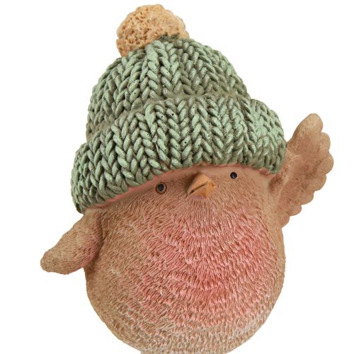 tételeket Díszmadár kalappal téli dekoráció kék zöld H18cm 2 db