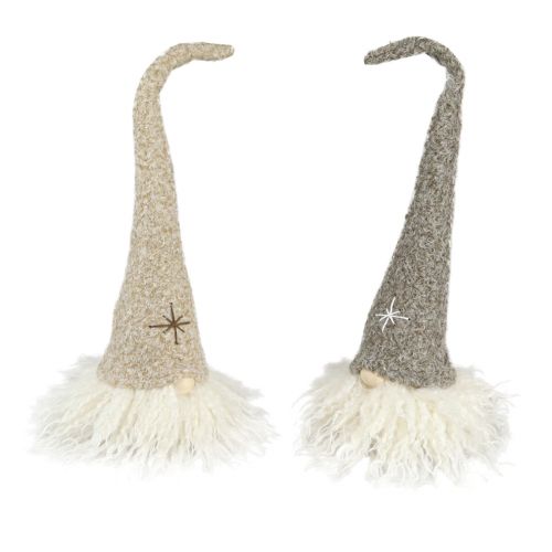 Floristik24 Dekoratív gnóm sapka filcből asztaldísz barna bézs H28cm 2 db