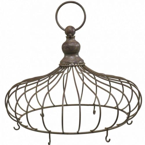 Floristik24 Fém korona kampóval Ø20cm H17cm Barna