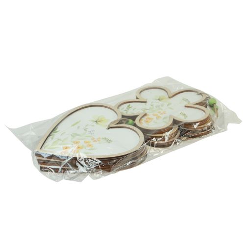 tételeket Dekoratív medál fa virág szív motívum virágok 12cm 6 db