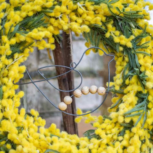 Floristik24 Deco medál madár deco fém fekete fa 19x12cm 6db