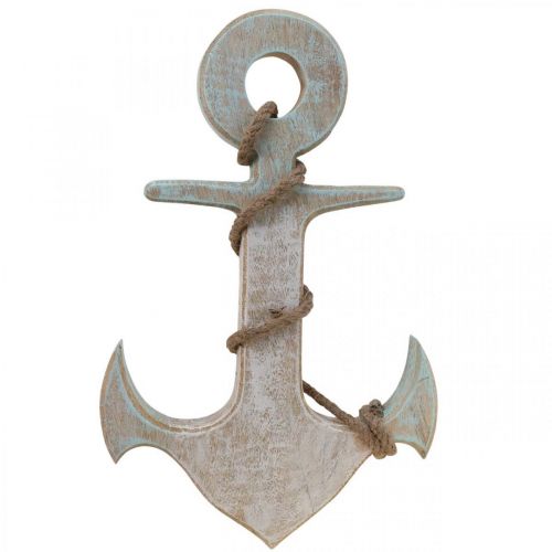 tételeket Anchor Deco Wood Maritime Deco White Blue 42cmx25cmx3.5cm