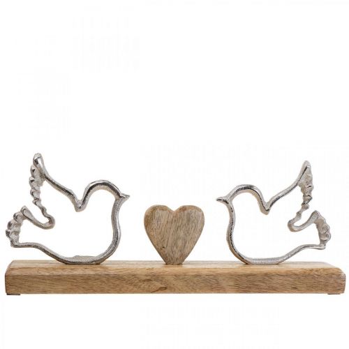 Dekoratív bemutató szív és galamb esküvői dekoráció 30×5×12cm