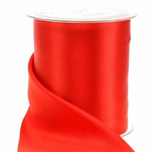 Floristik24 Szatén szalag asztali szalag piros 100mm 15m